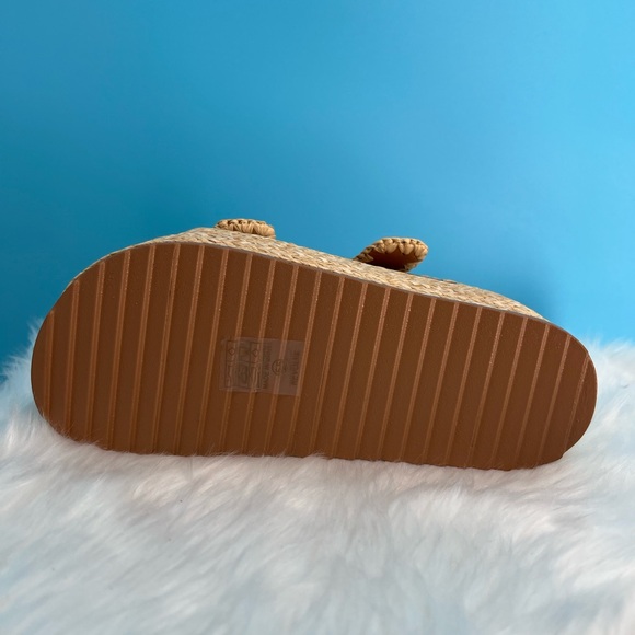 Brown and Cream Platform Shoes with Decorative Straps - Picture 6 of 10